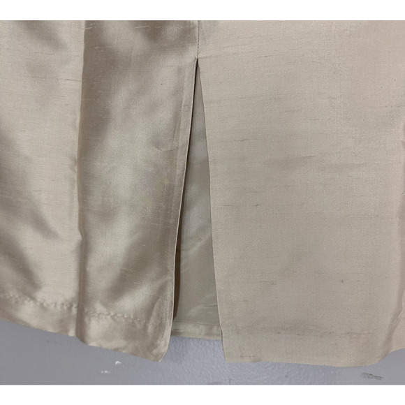 SilkLand NWT Silk Champagne 100% Washable Silk Textured Mini Skirt Sz 10 - Picture 3 of 9
